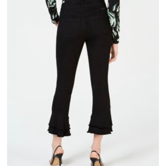 INC Double Ruffle-Hem Ankle Jeans - Black Size 10 - Picture 2 of 8